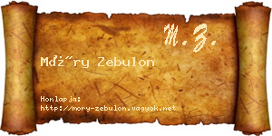 Móry Zebulon névjegykártya