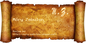 Móry Zebulon névjegykártya